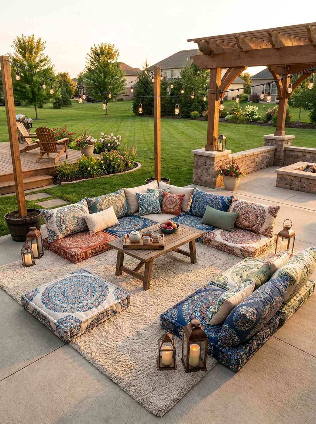 floor cushion seating circle