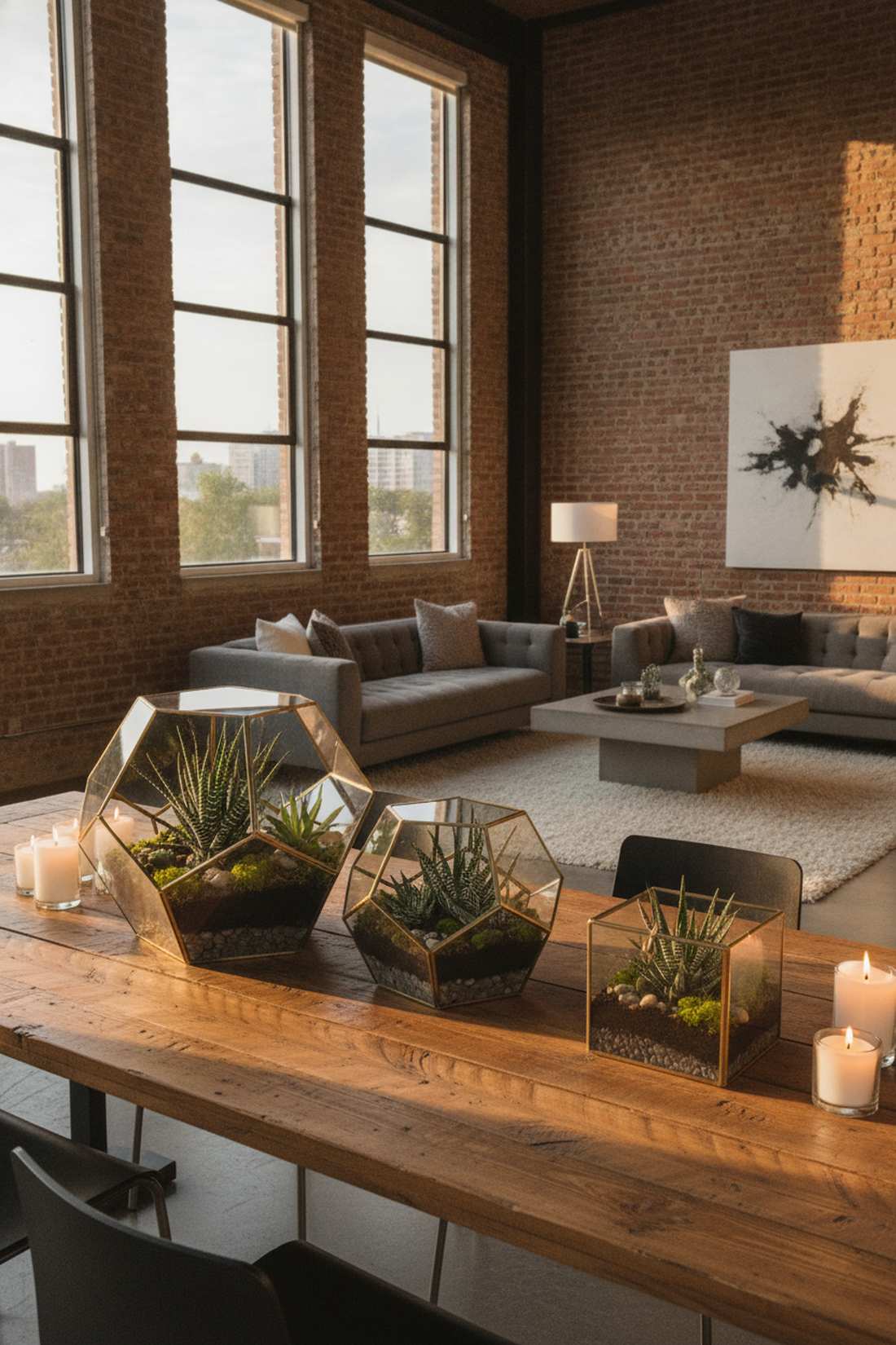 geometric terrarium centerpieces