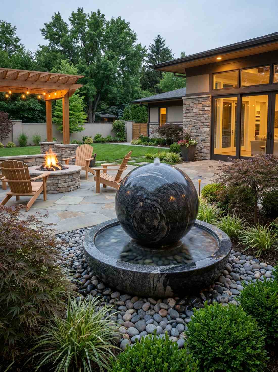 granite sphere fountain