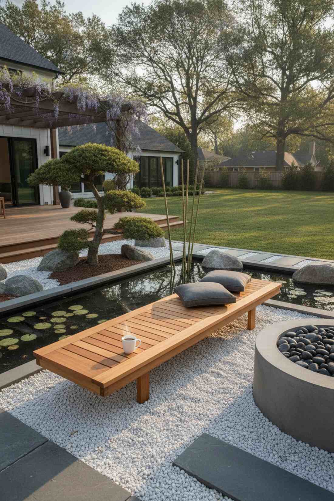 low profile teak platform bench