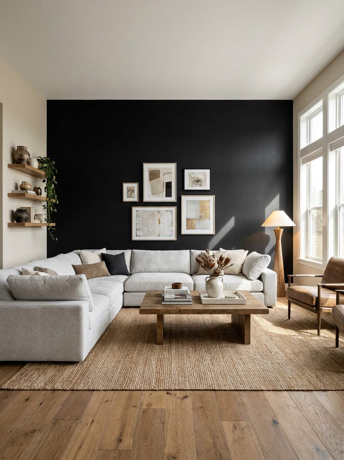matte black accent wall