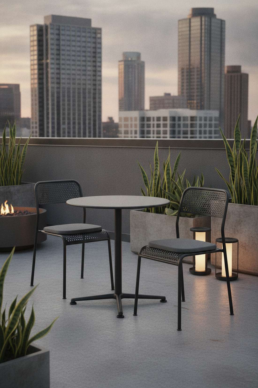 metal mesh bistro with powder coat