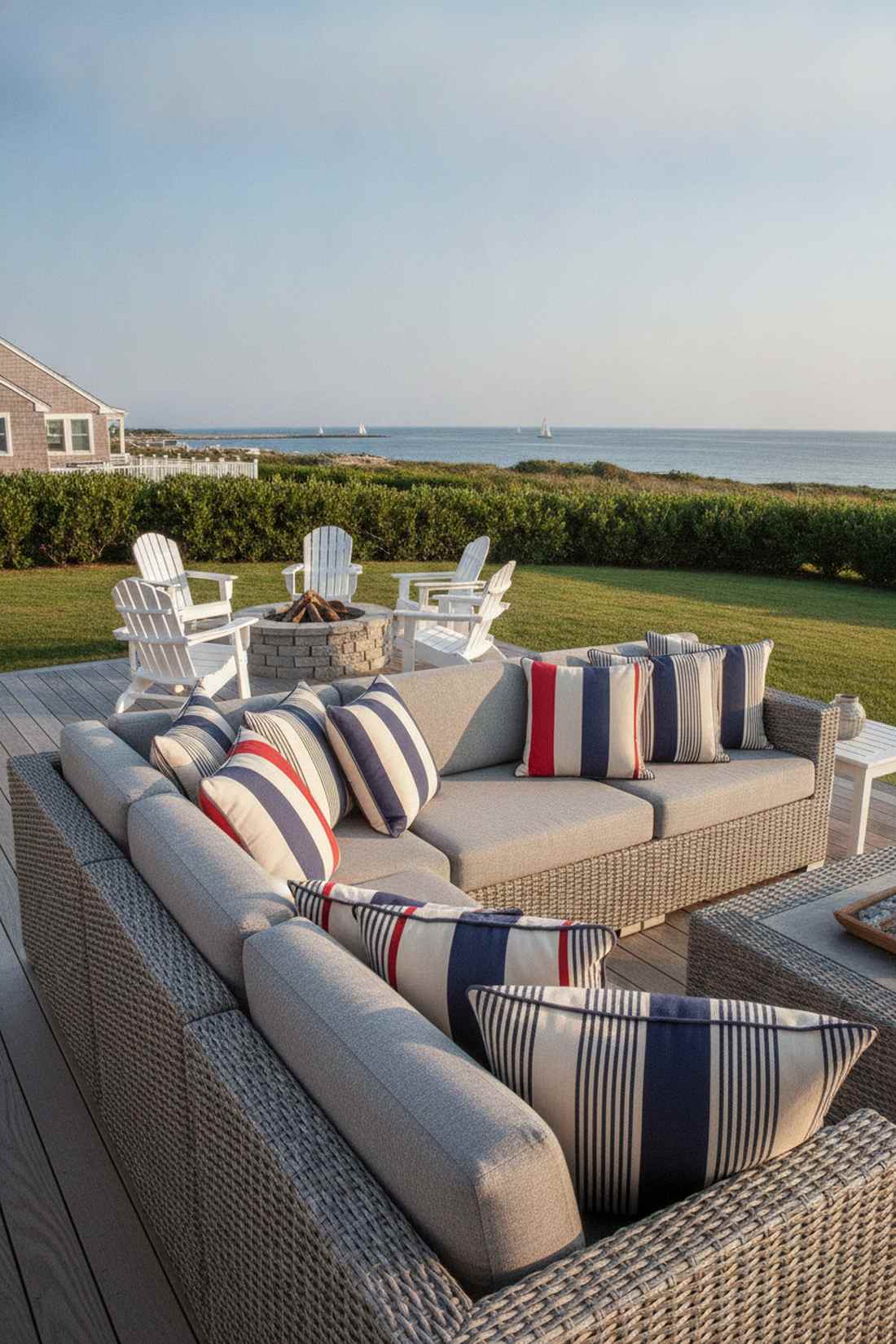 mixed stripe outdoor throw pillows