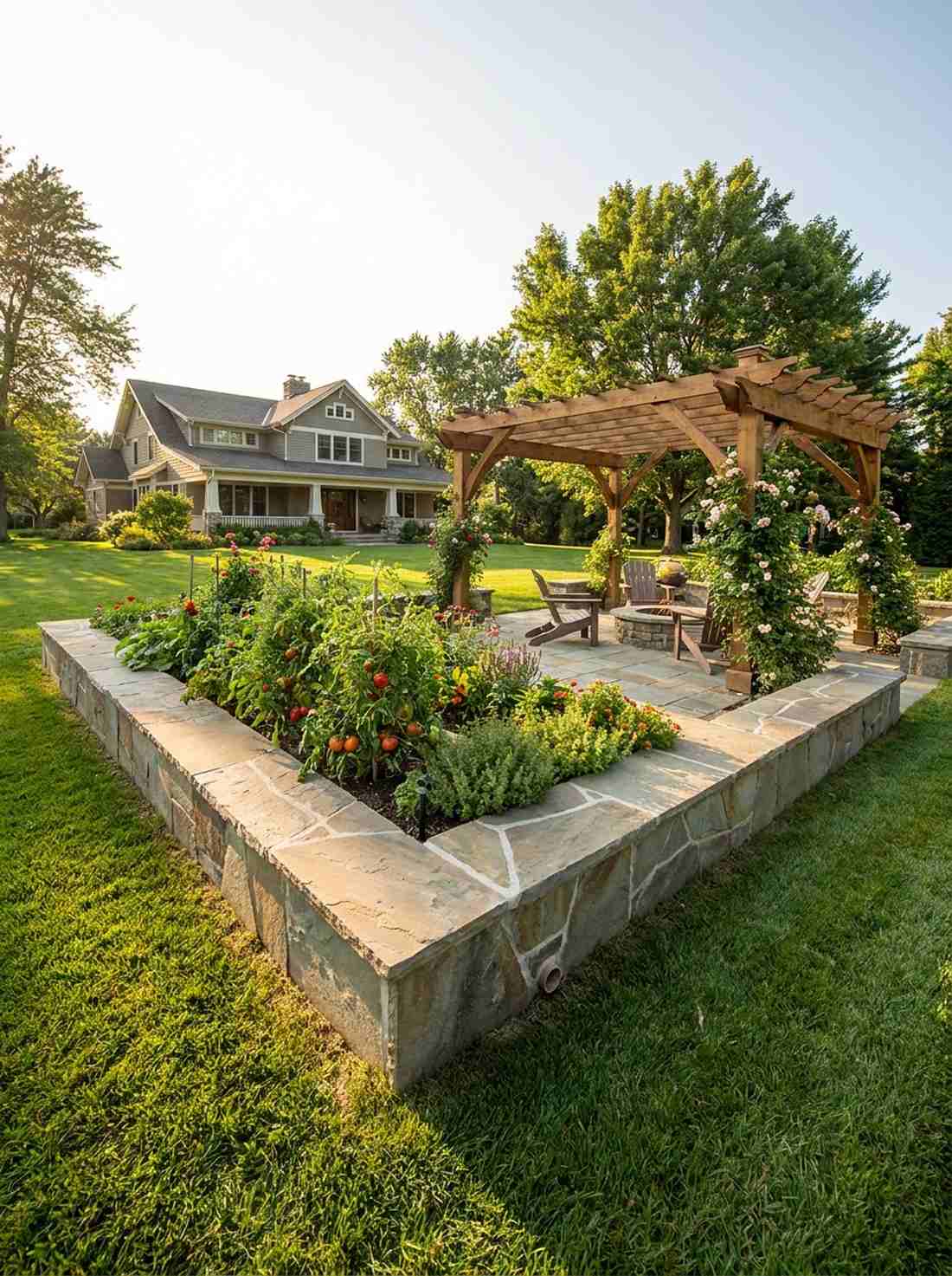 mortared flagstone perimeters