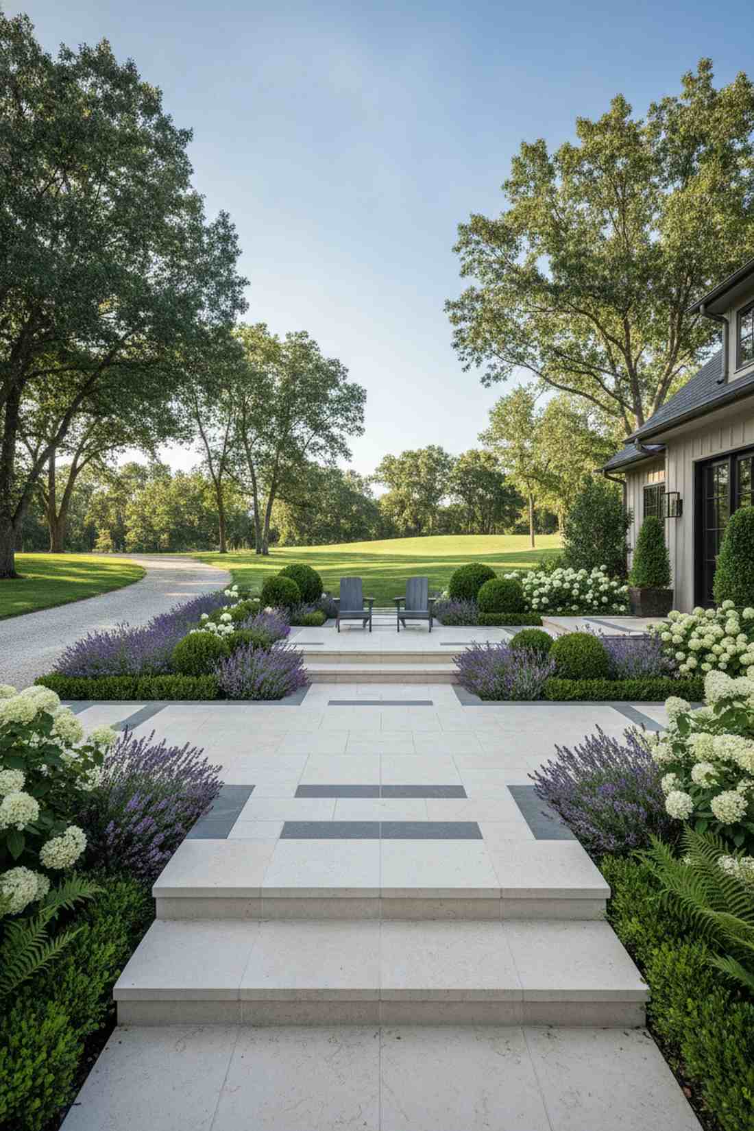 mortared limestone terrace