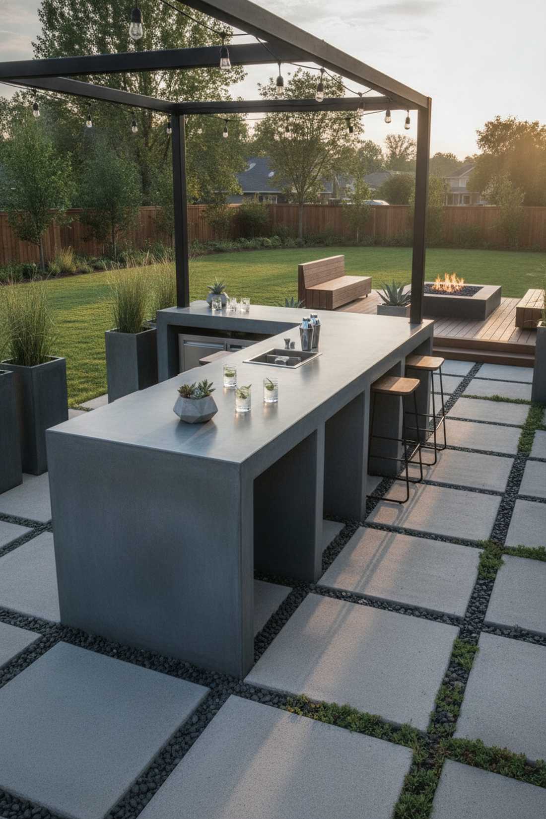 poured concrete with custom pigments