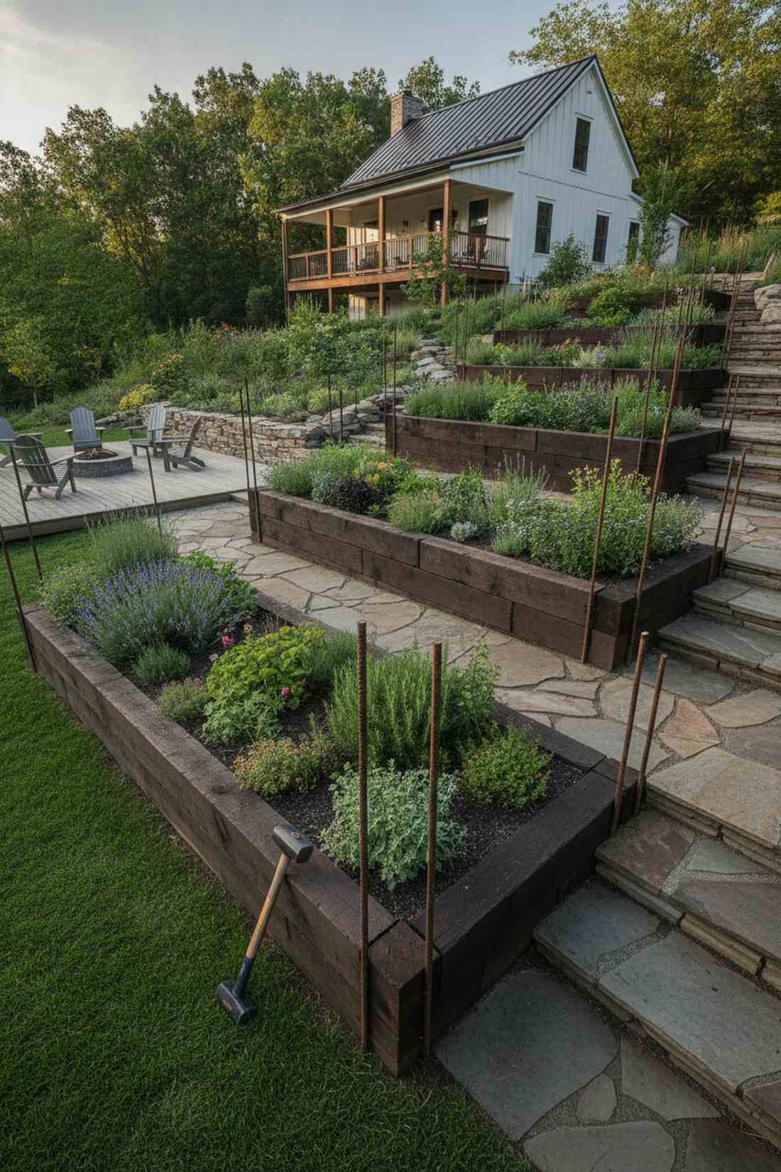 rebar anchored timber beds