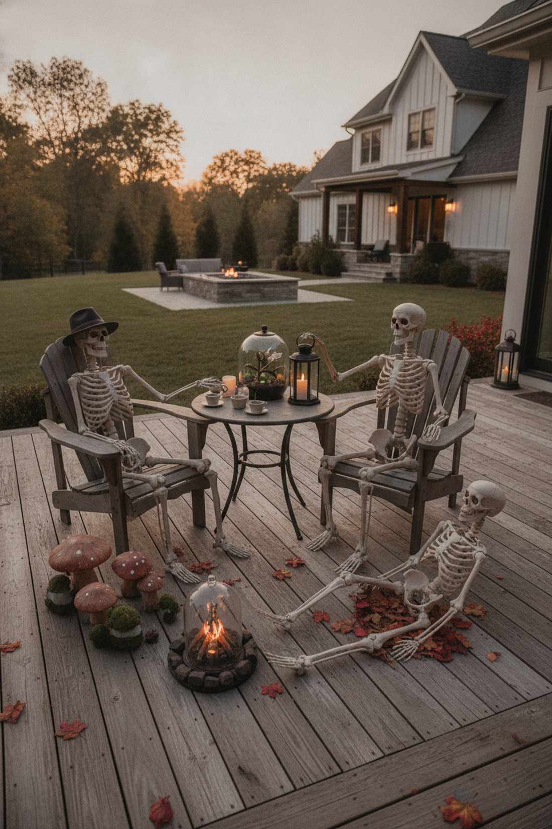 skeleton family gathering