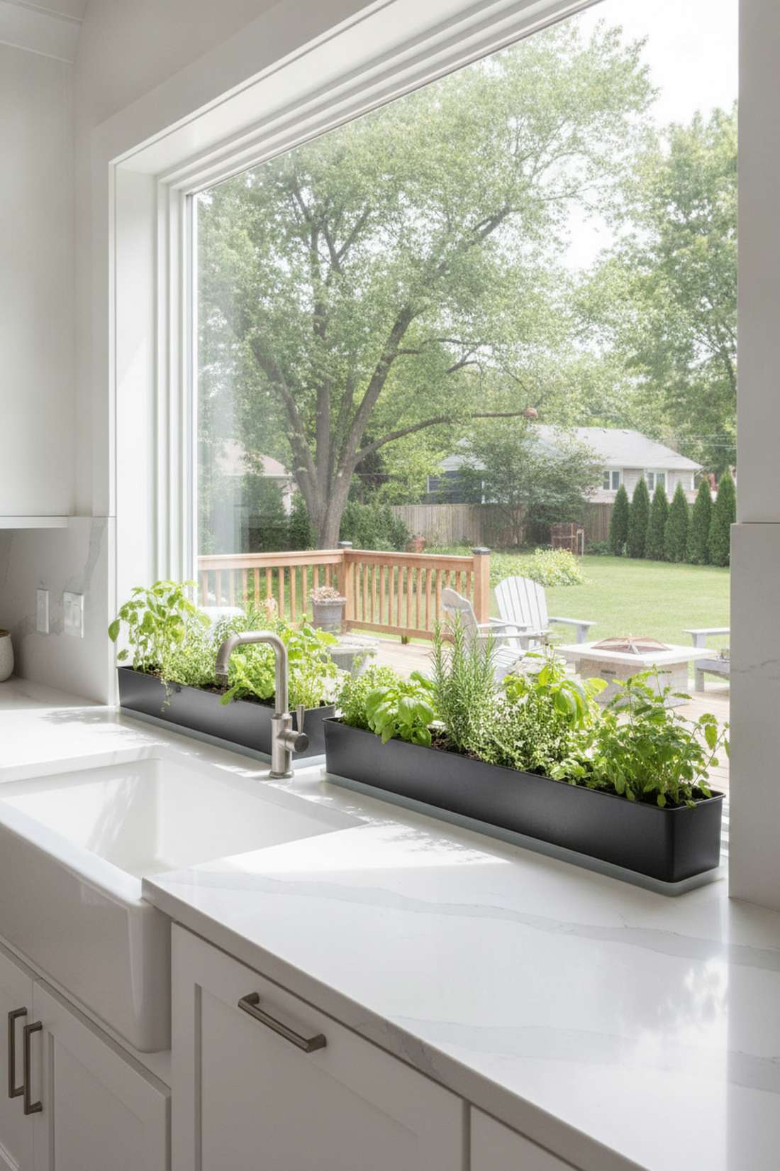 slim windowsill railing trough