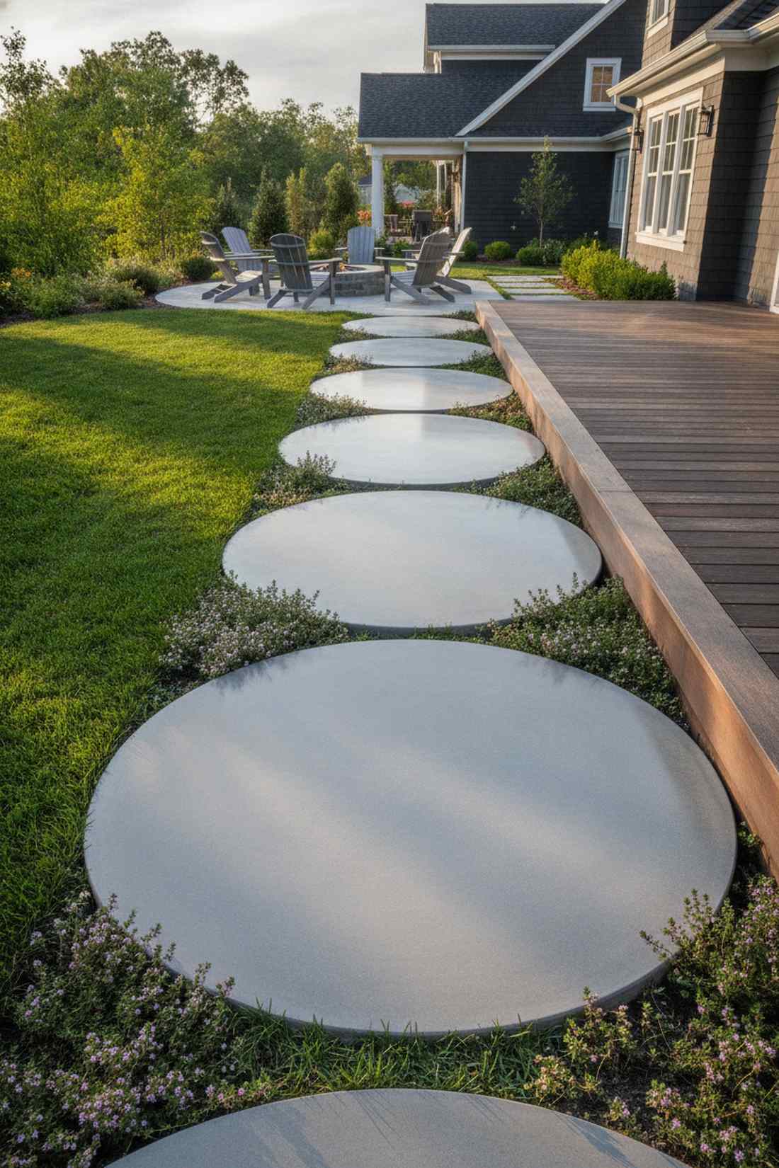 smooth concrete stepping discs