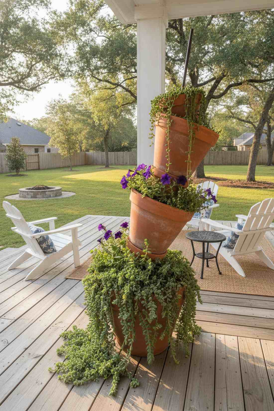 stacked pot tower