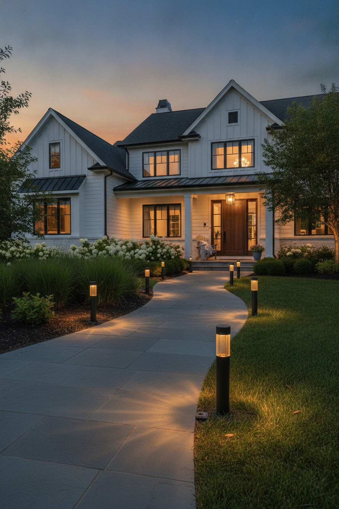 staggered walkway fixtures