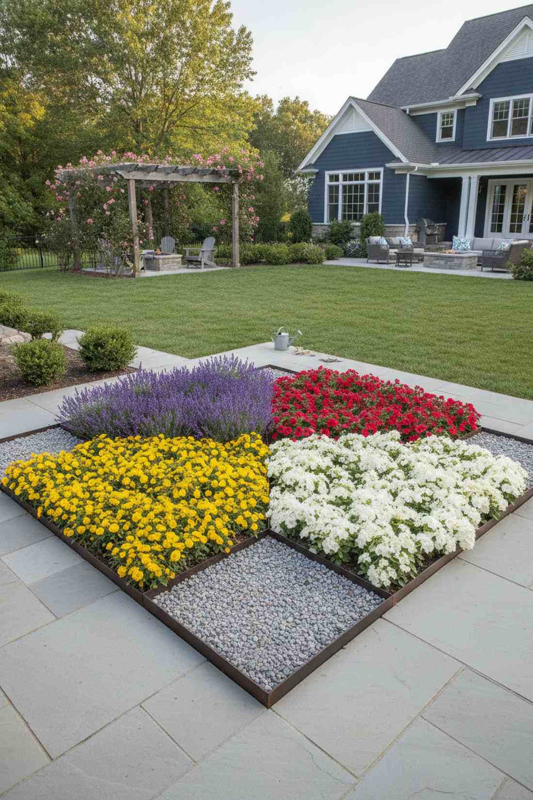 symmetrical floral compartments