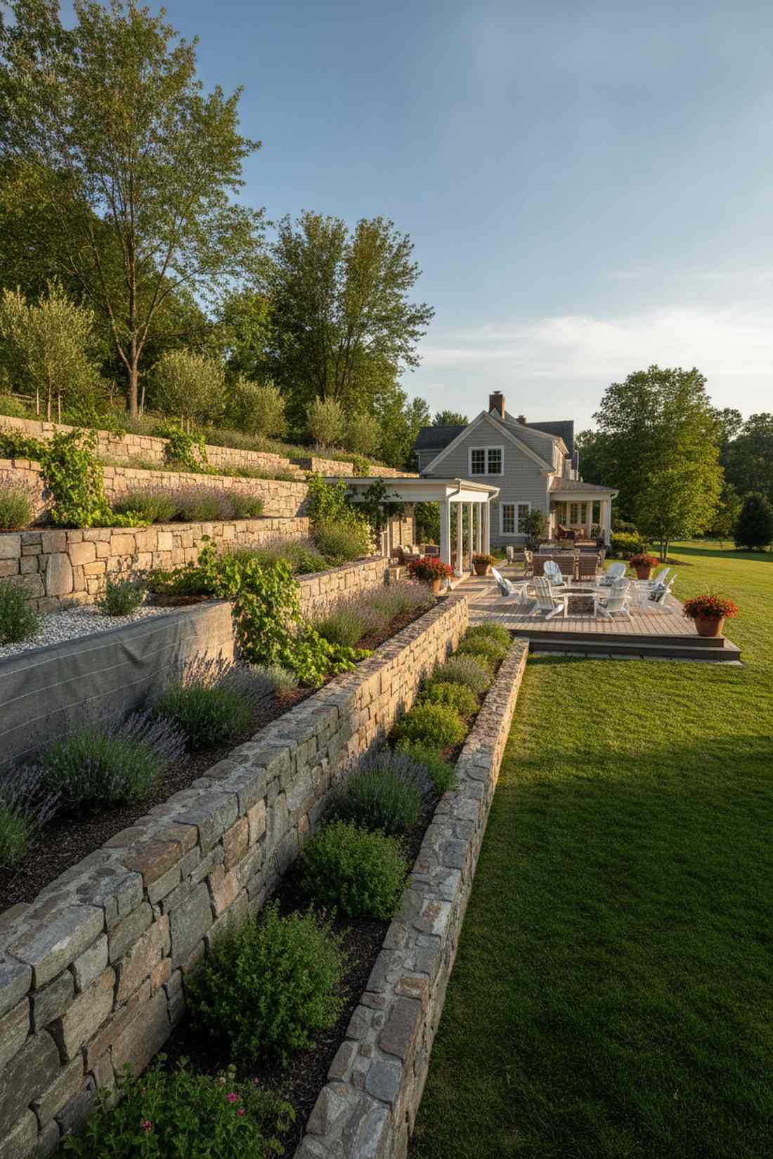 tiered hillside terrace walls