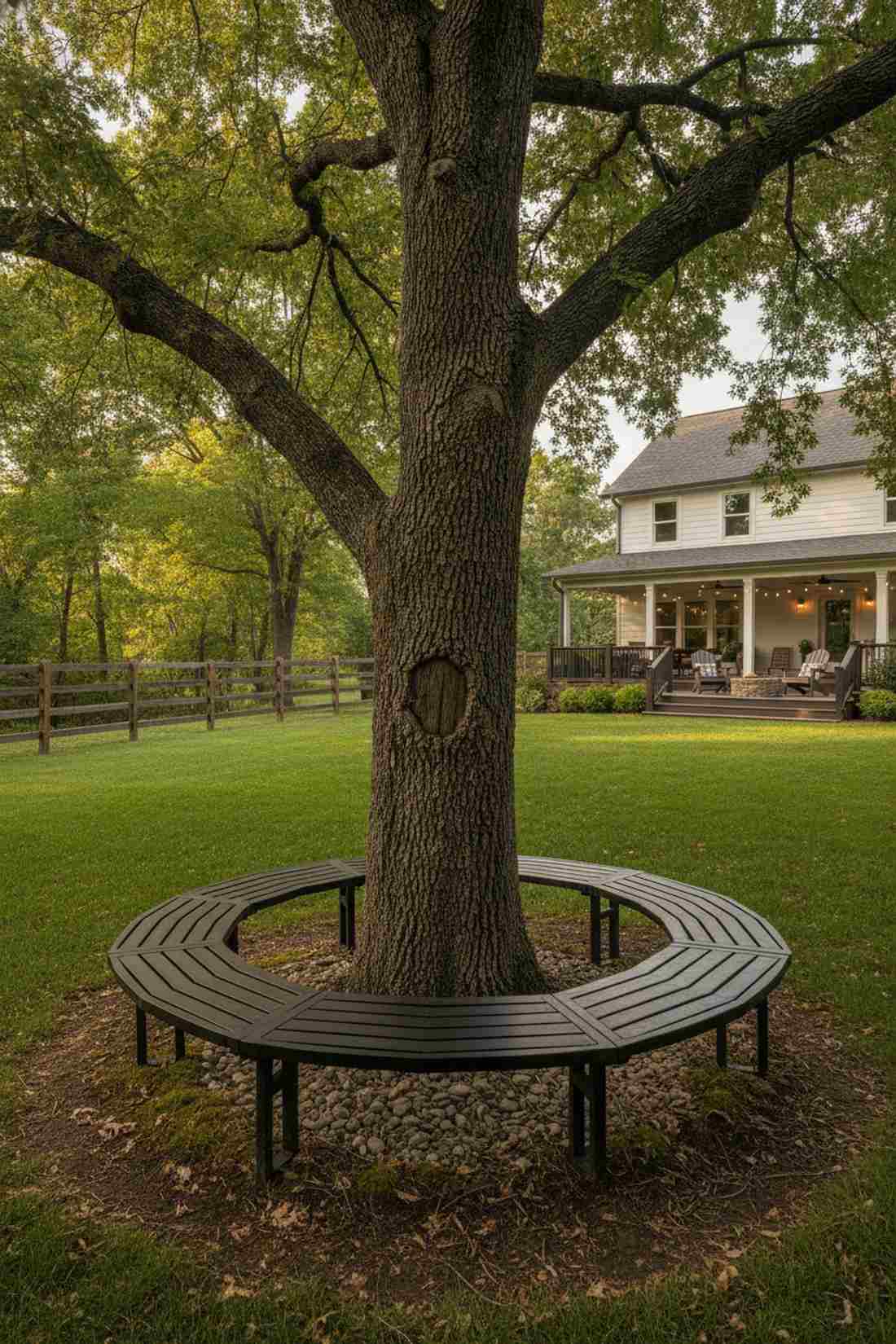 tree surround circular bench