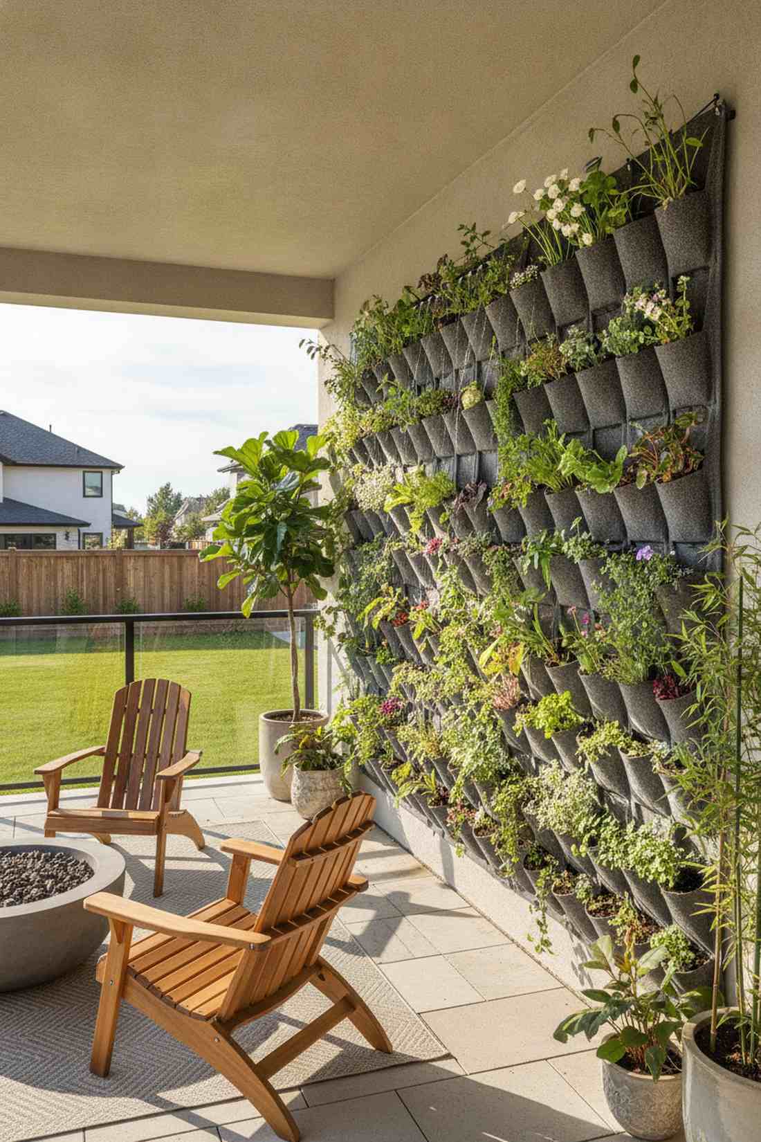 wall mounted pocket planter grid
