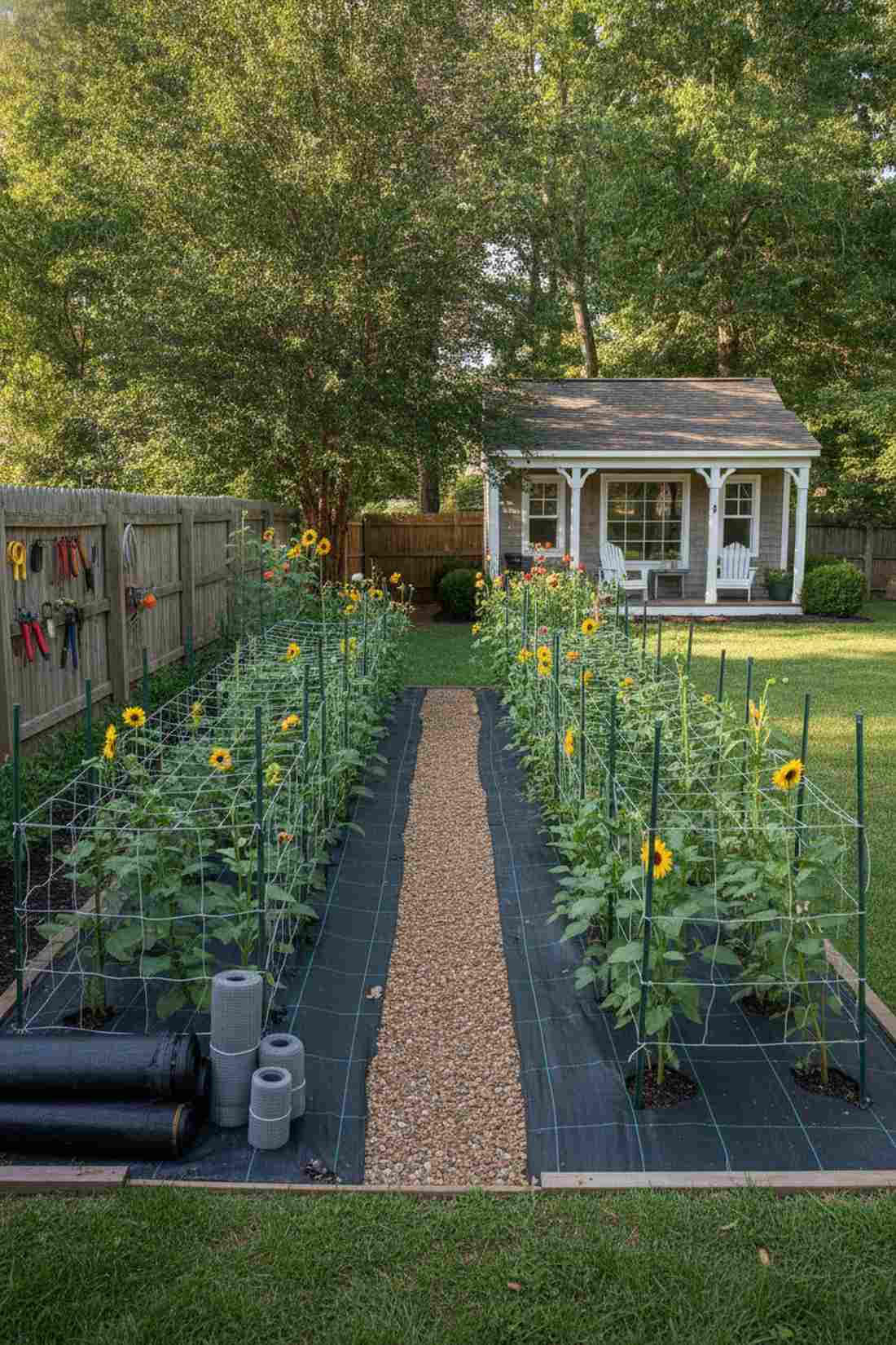wide bed narrow path configuration