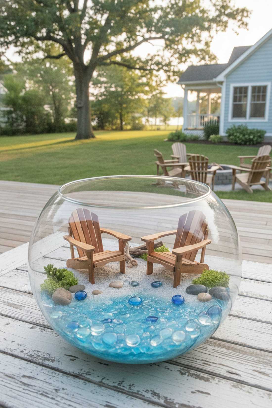 wooden adirondack chair pair