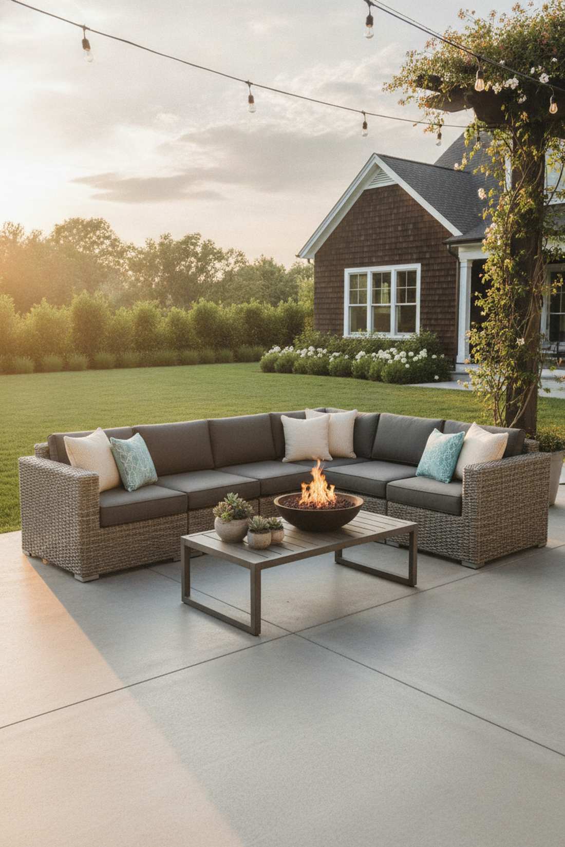 all weather wicker sectional