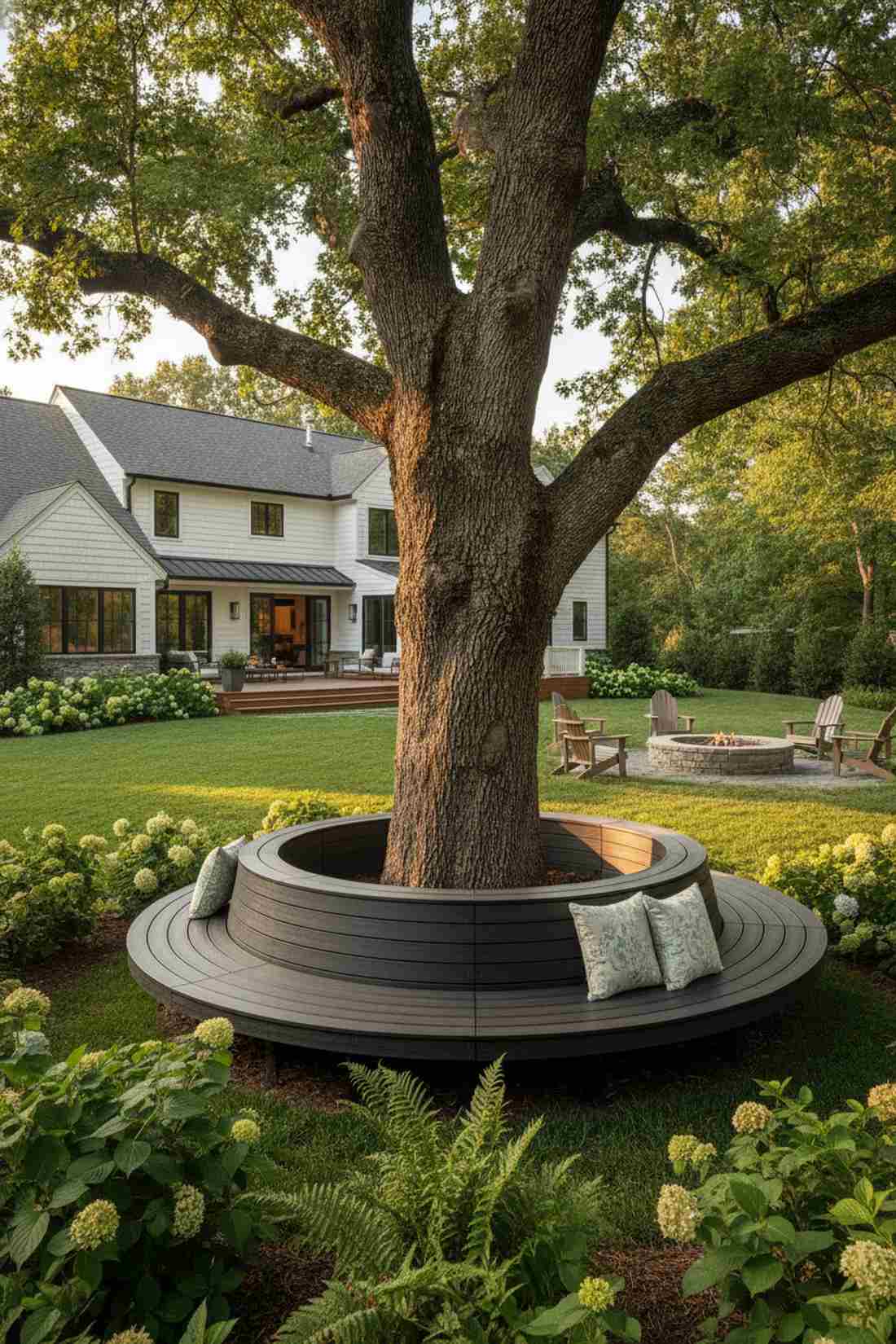 curved wrap around bench