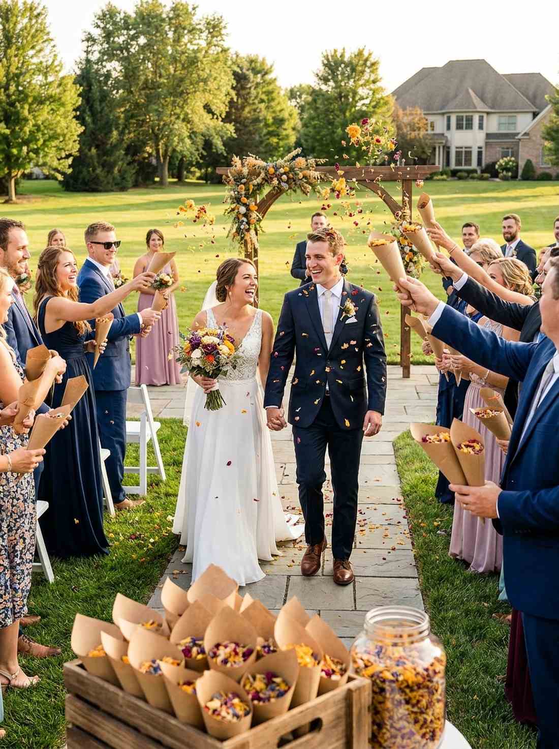 dried wildflower confetti cones