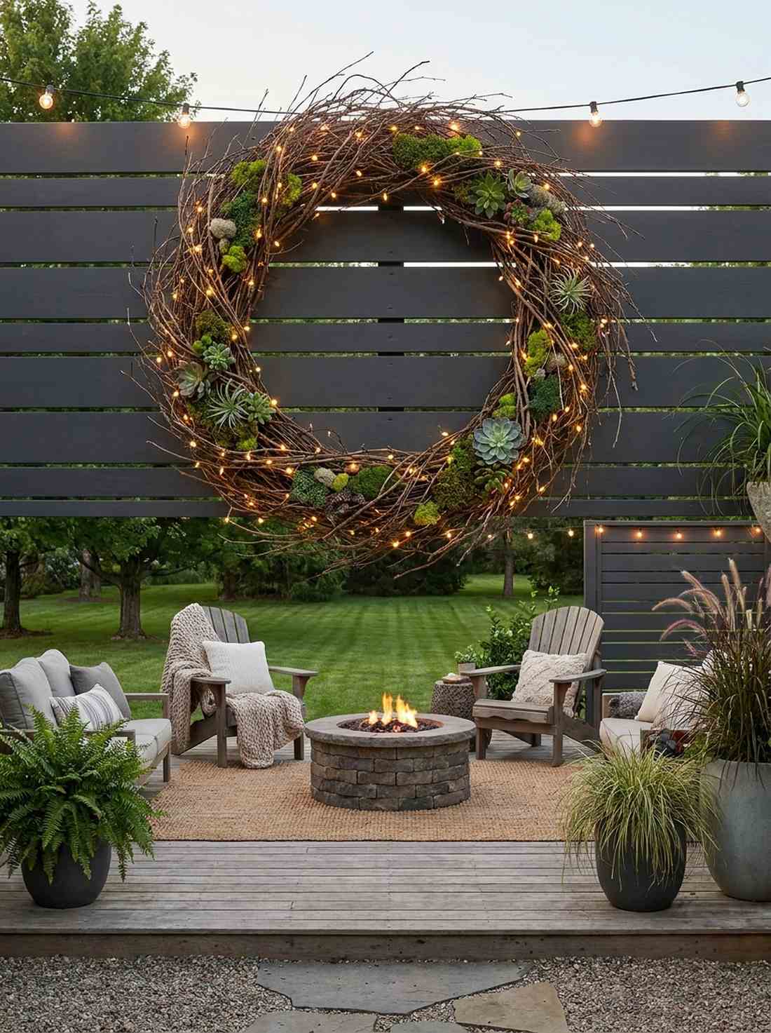 grapevine wreath backdrop