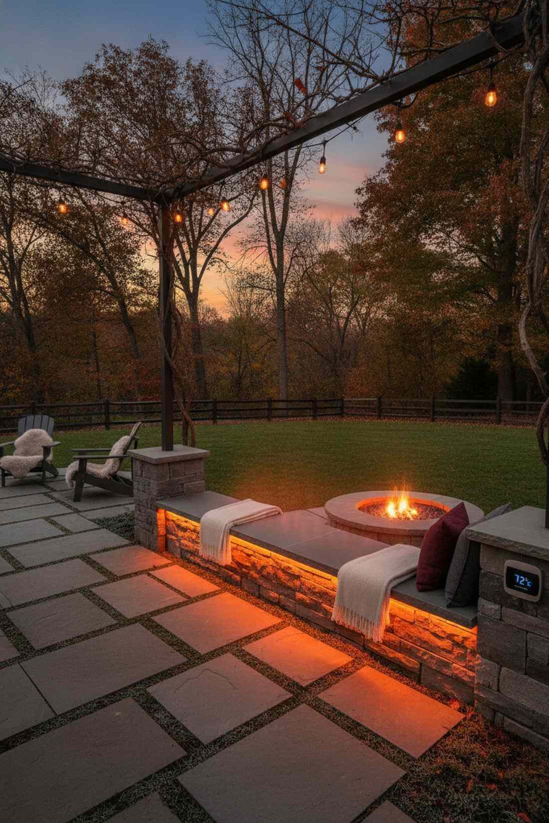 heated bench with integrated warming