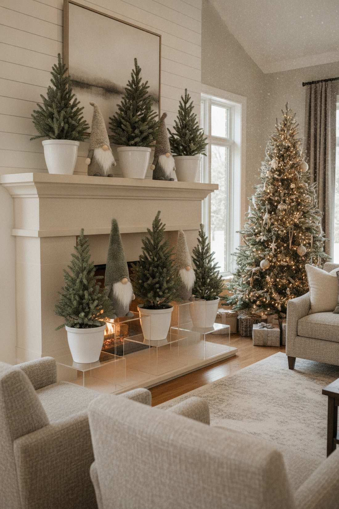 holiday mantel indoor gnome forest
