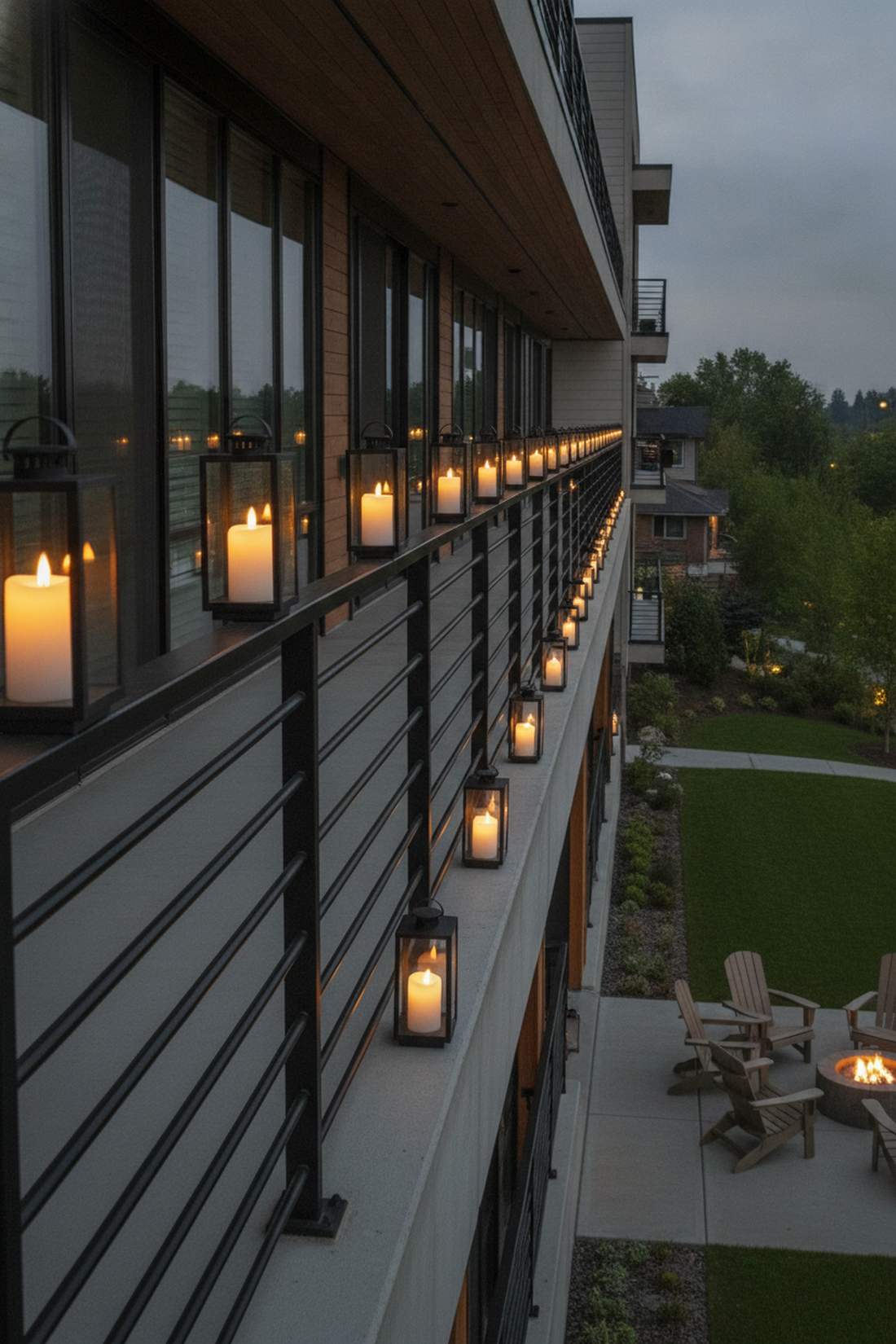 linear lantern row