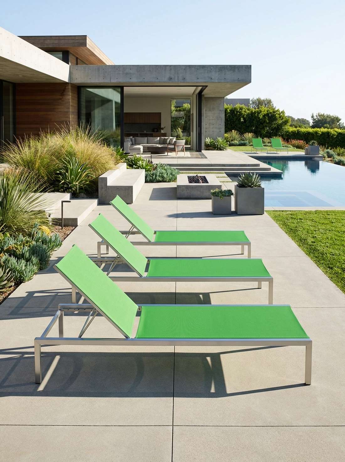 minimal aluminum lounge chairs