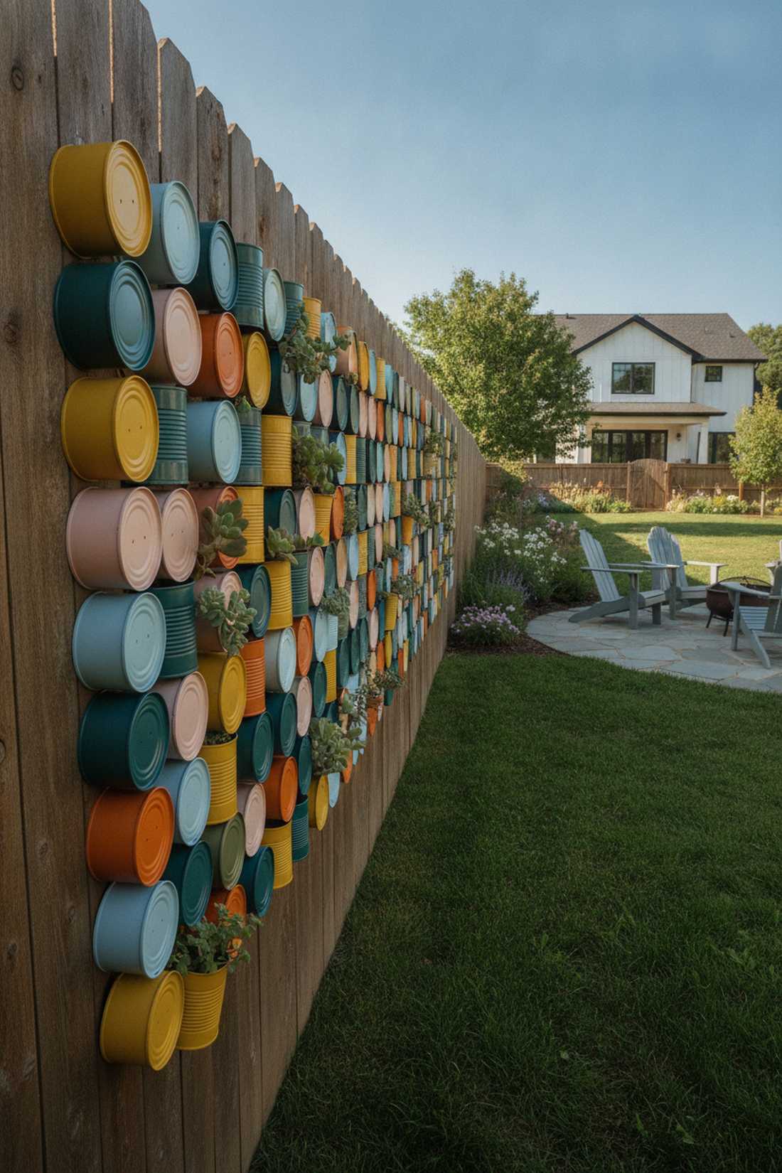 recycled tin can wall