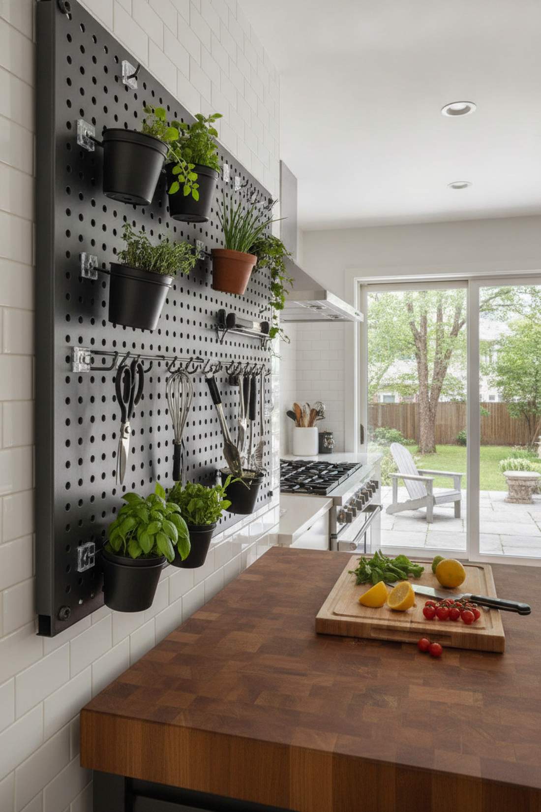 rotating pegboard herb grid