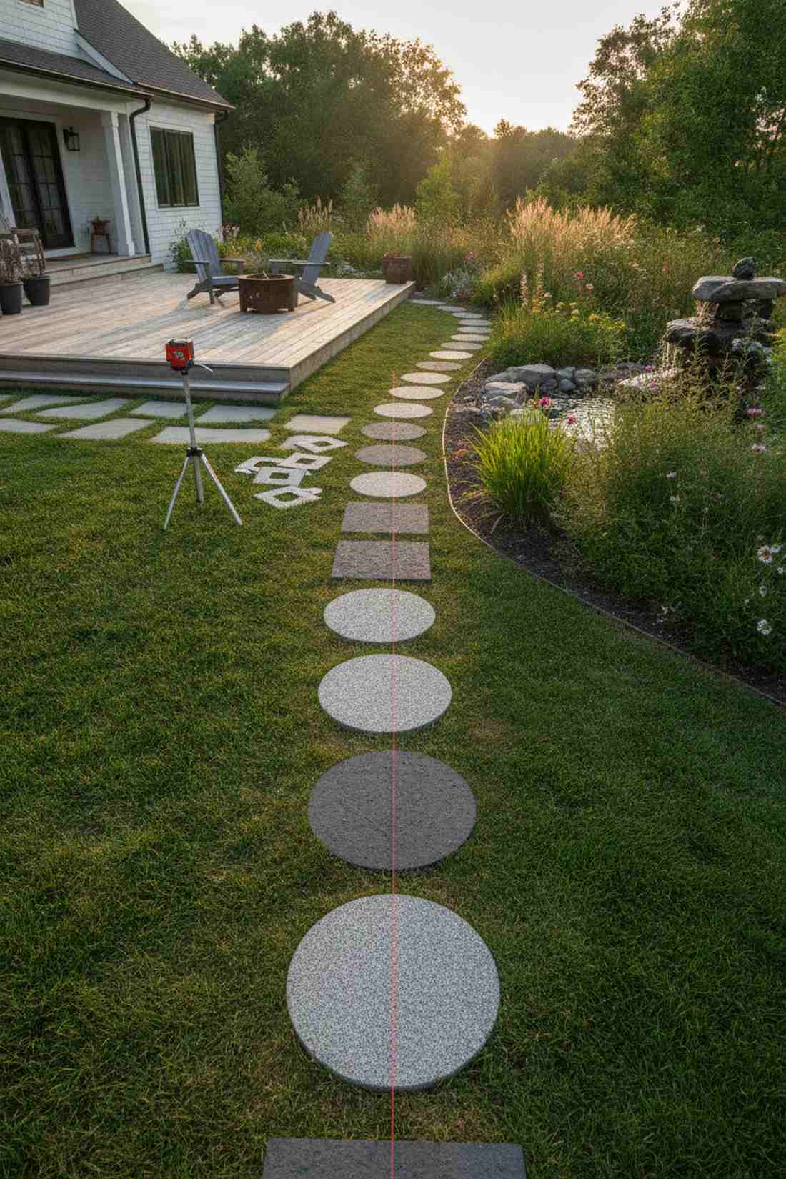 round and square alternating pattern