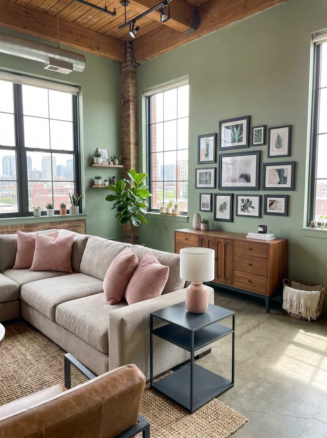 sage charcoal and blush