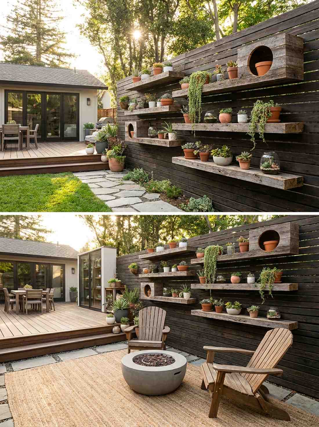 shelving integrated slat fence
