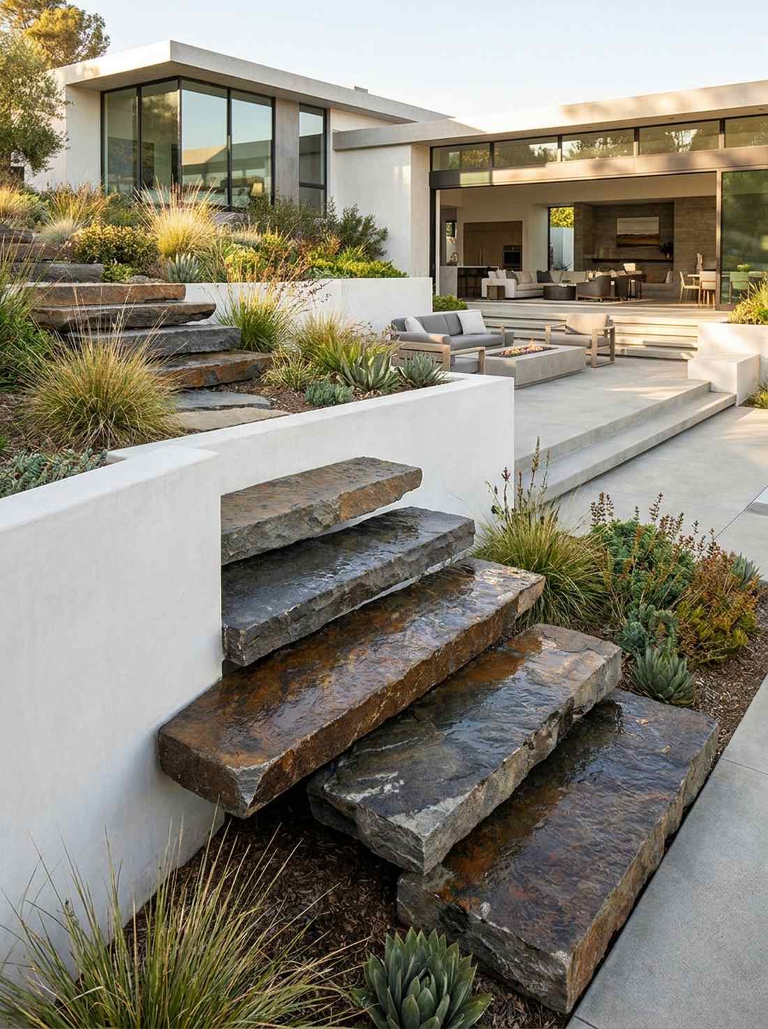 stone slab wedge steps