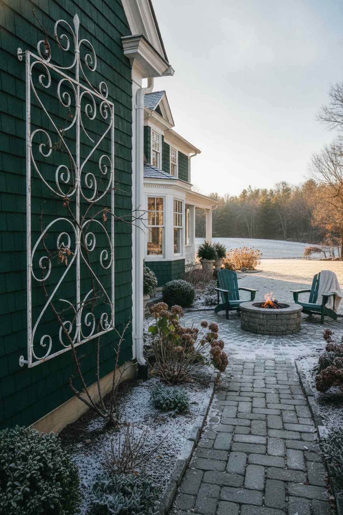 trellis art with decorative metalwork