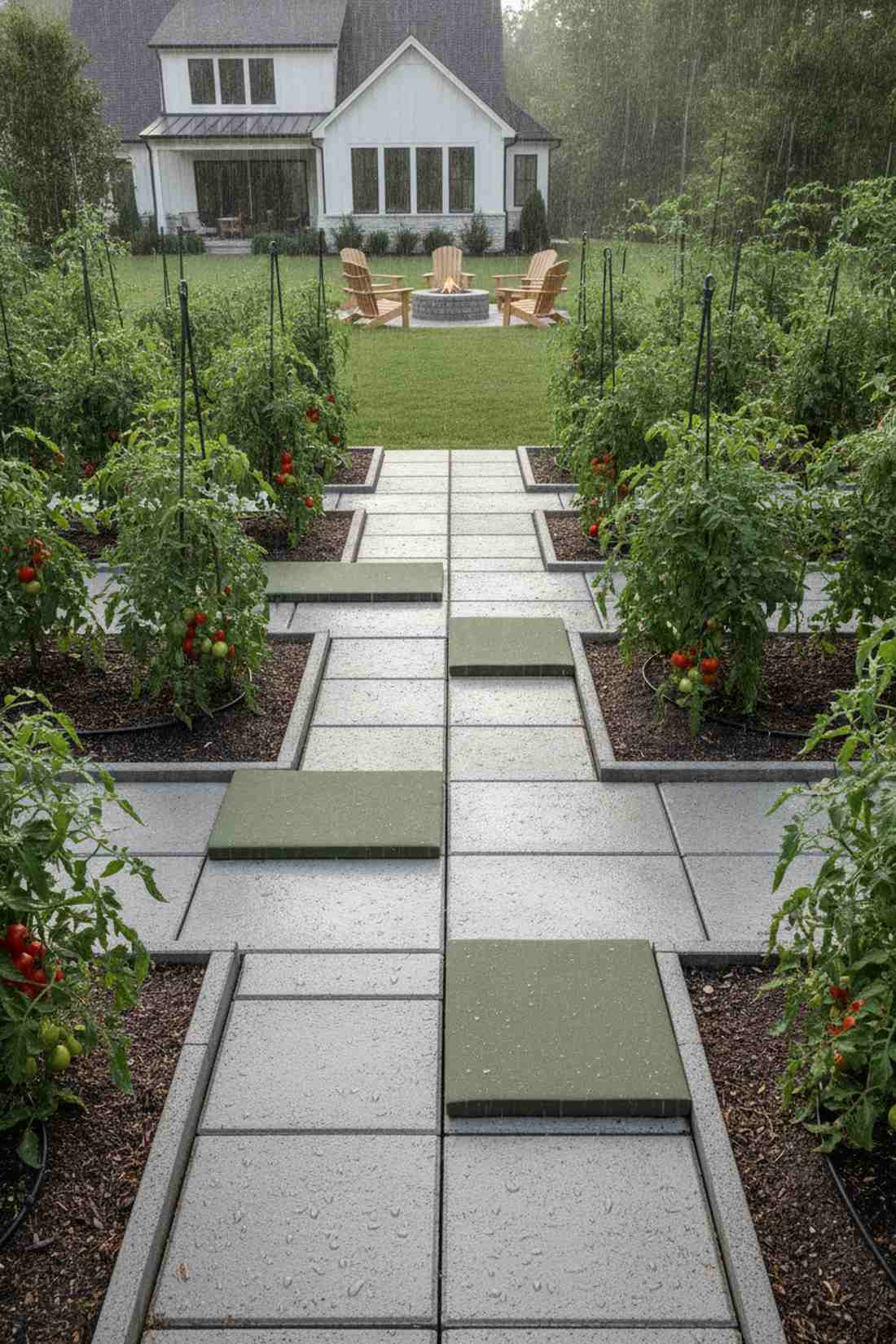 vegetable garden row access