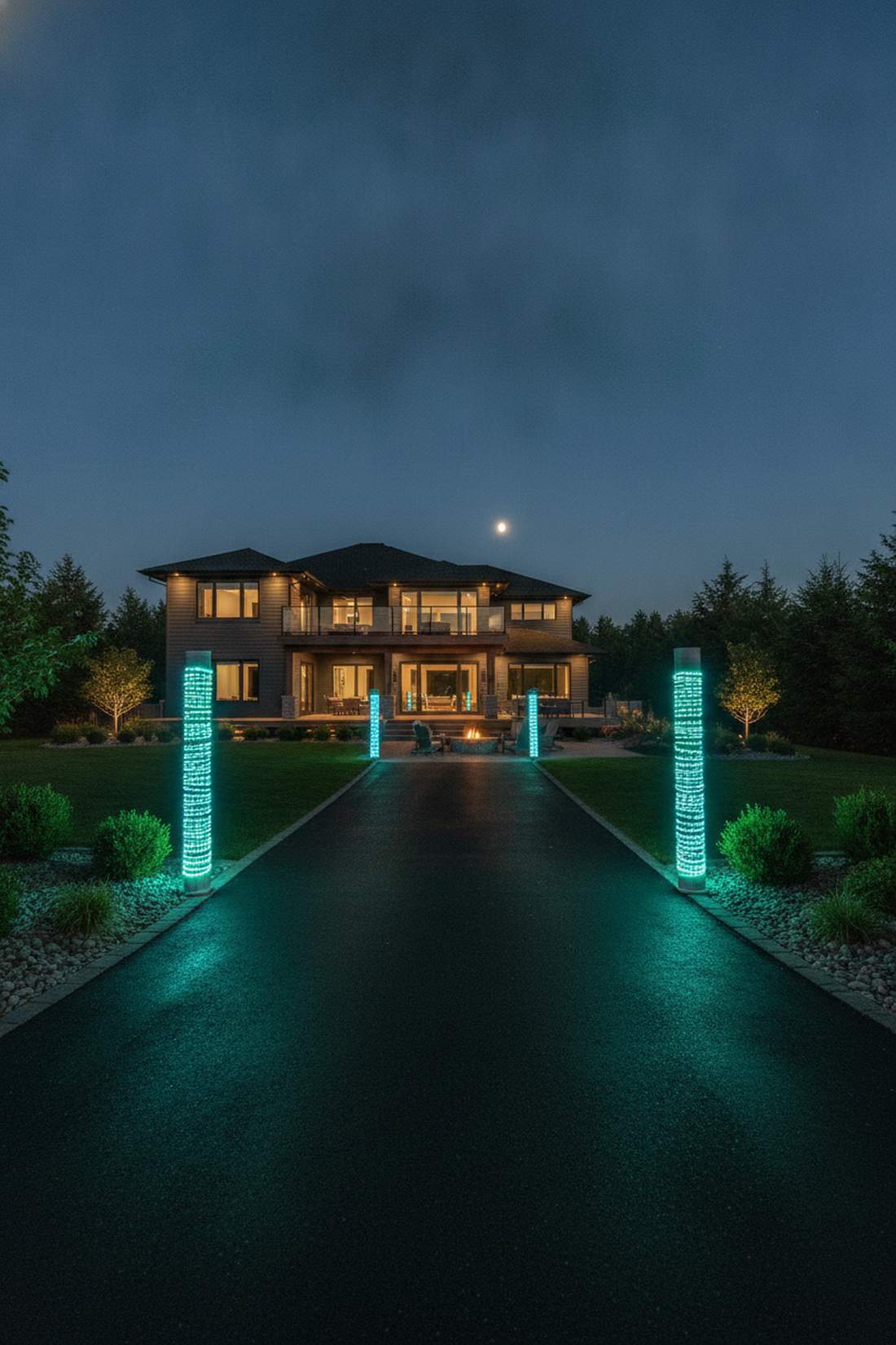 vertical light columns