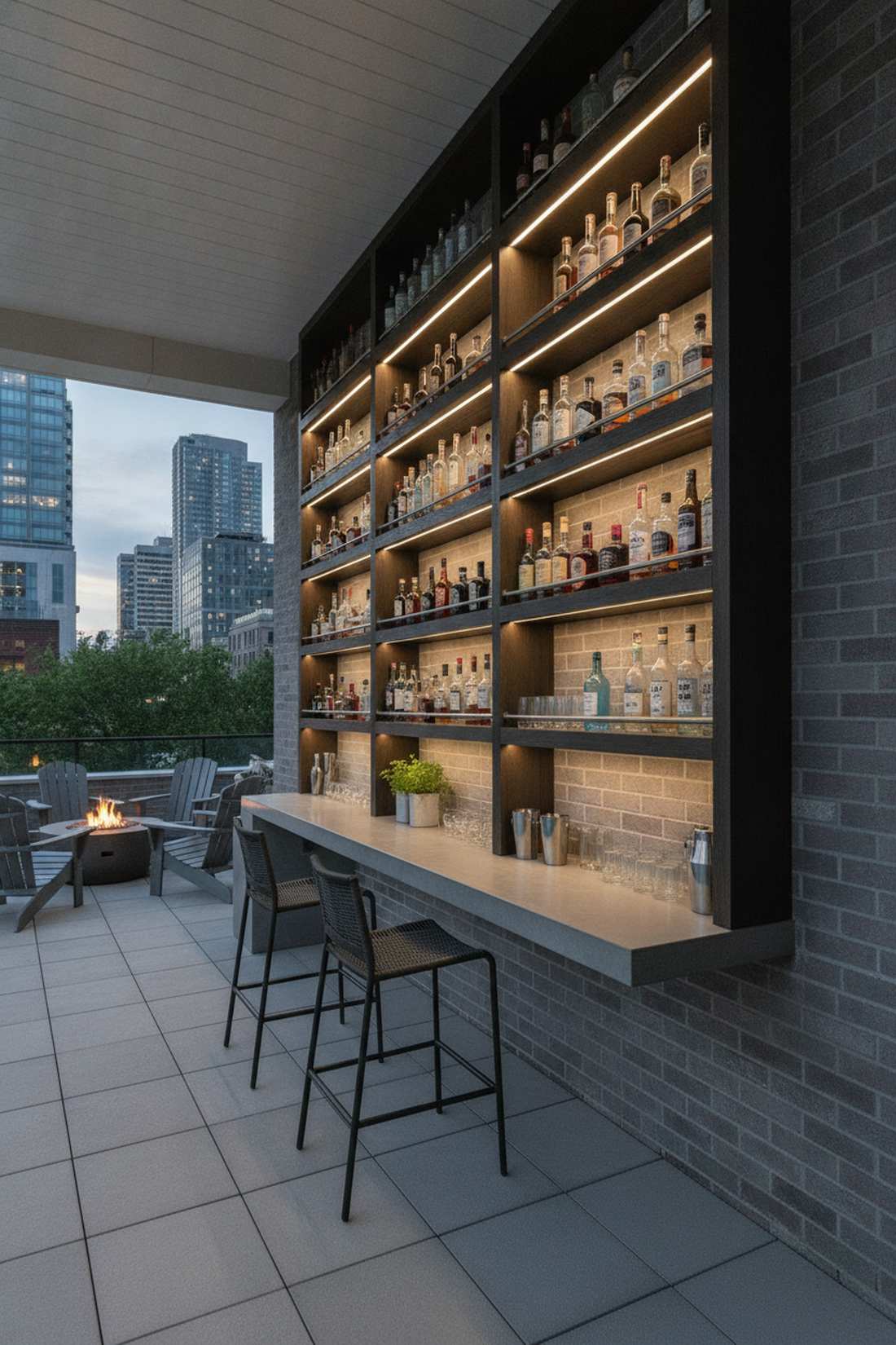 vertical storage bar