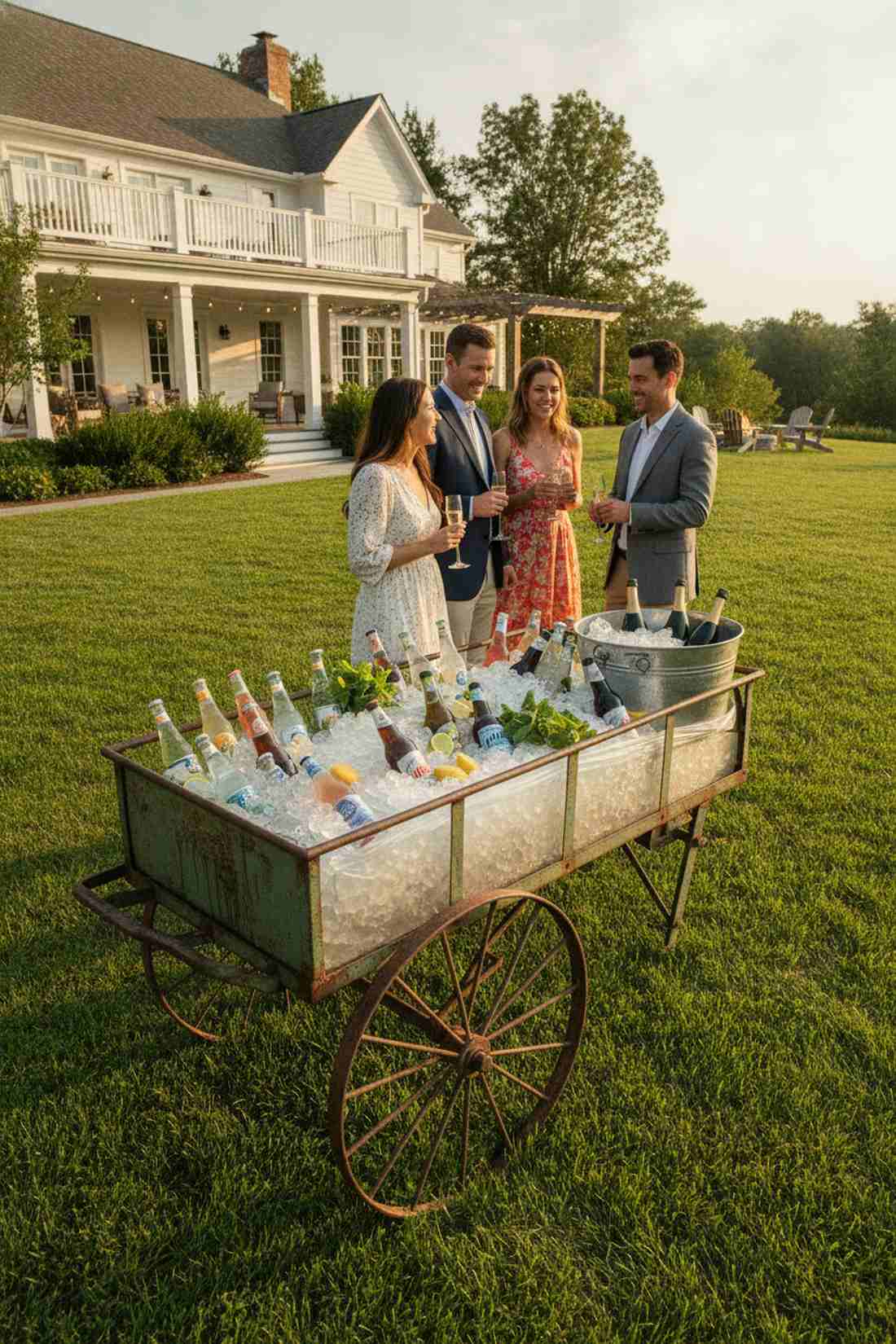 vintage garden cart displays