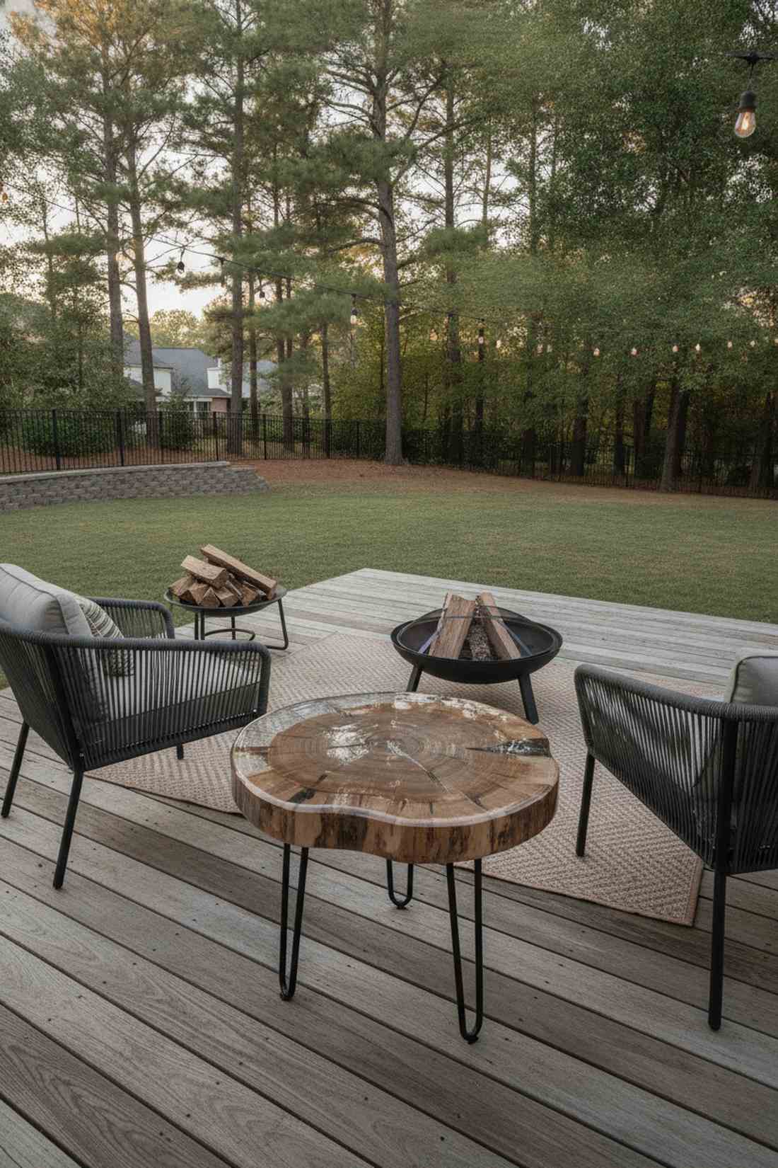 wood log slice tables