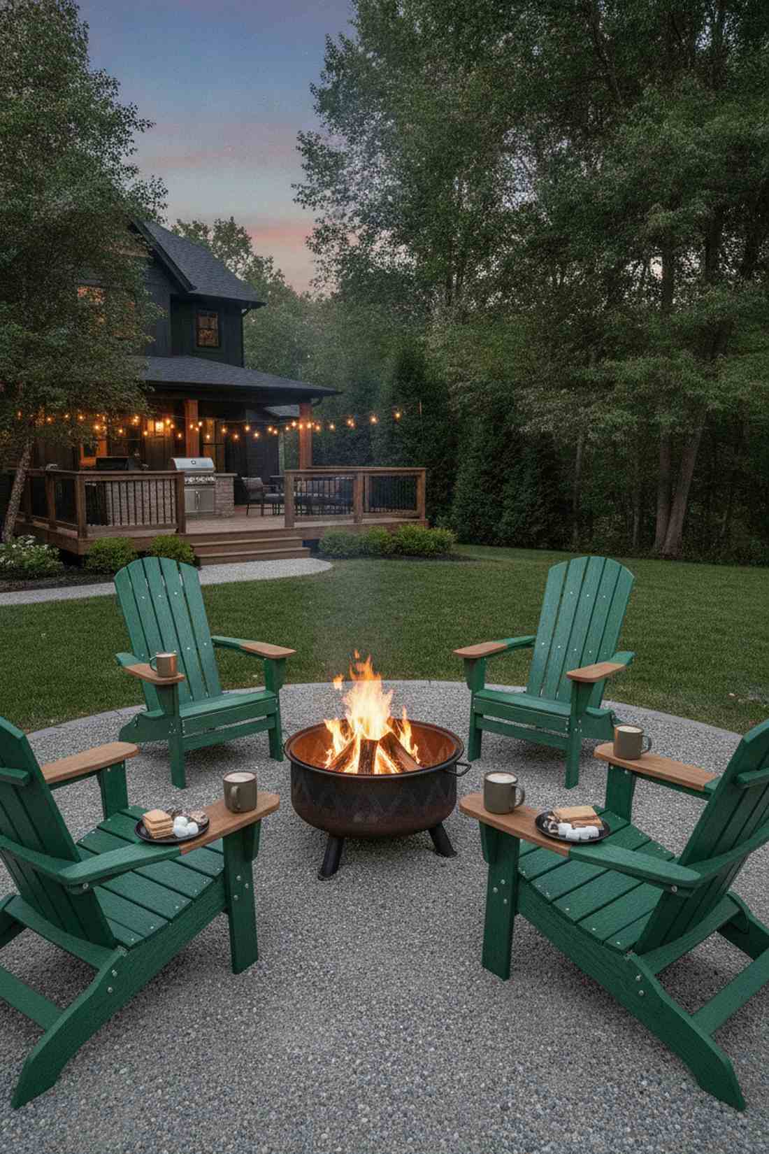 adirondack chair fire pit circle