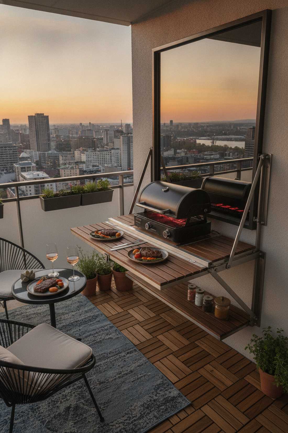 apartment balcony mini kitchen