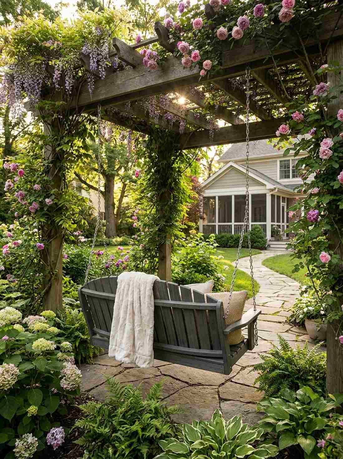 curved back loveseat swing