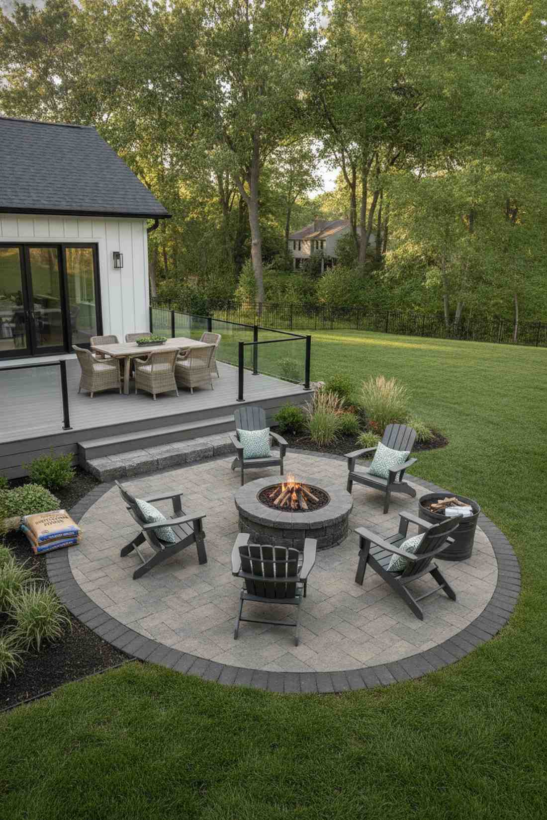 deck to paver patio flow