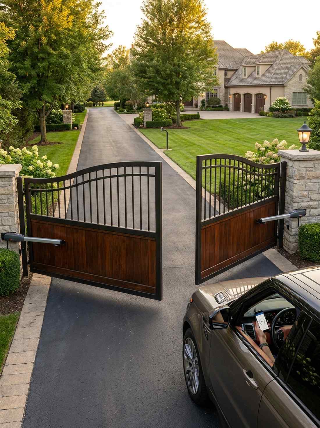 double gate with integrated automation
