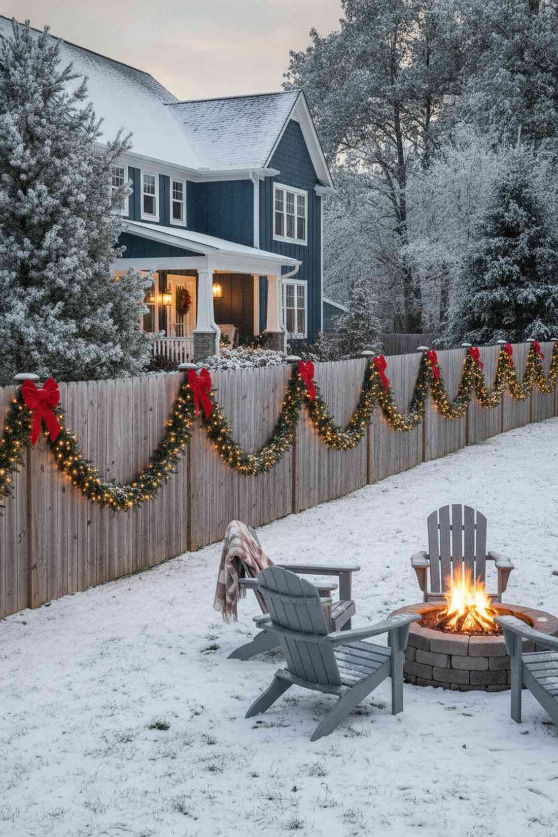 fence line garland display