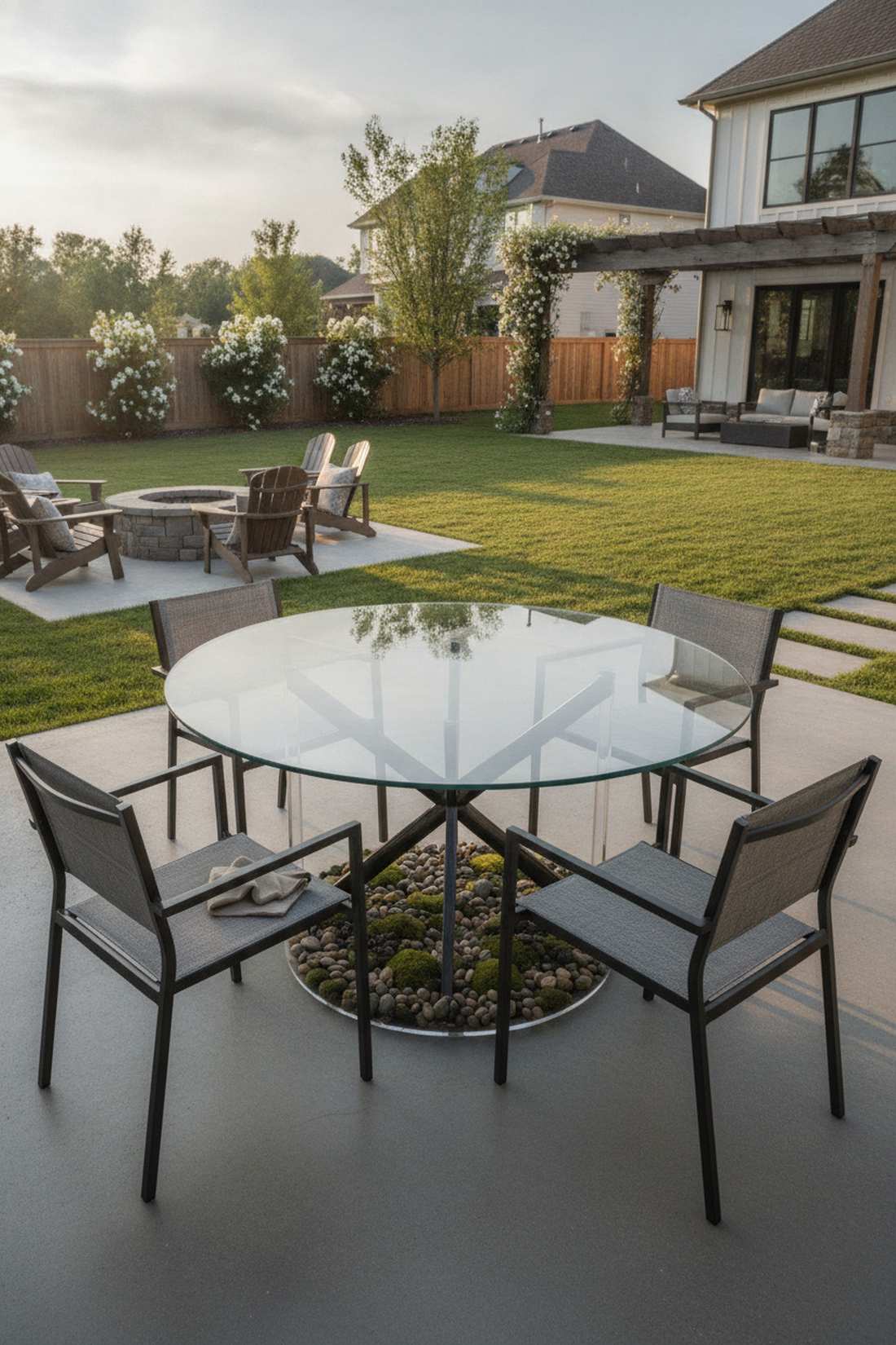 glass top patio table