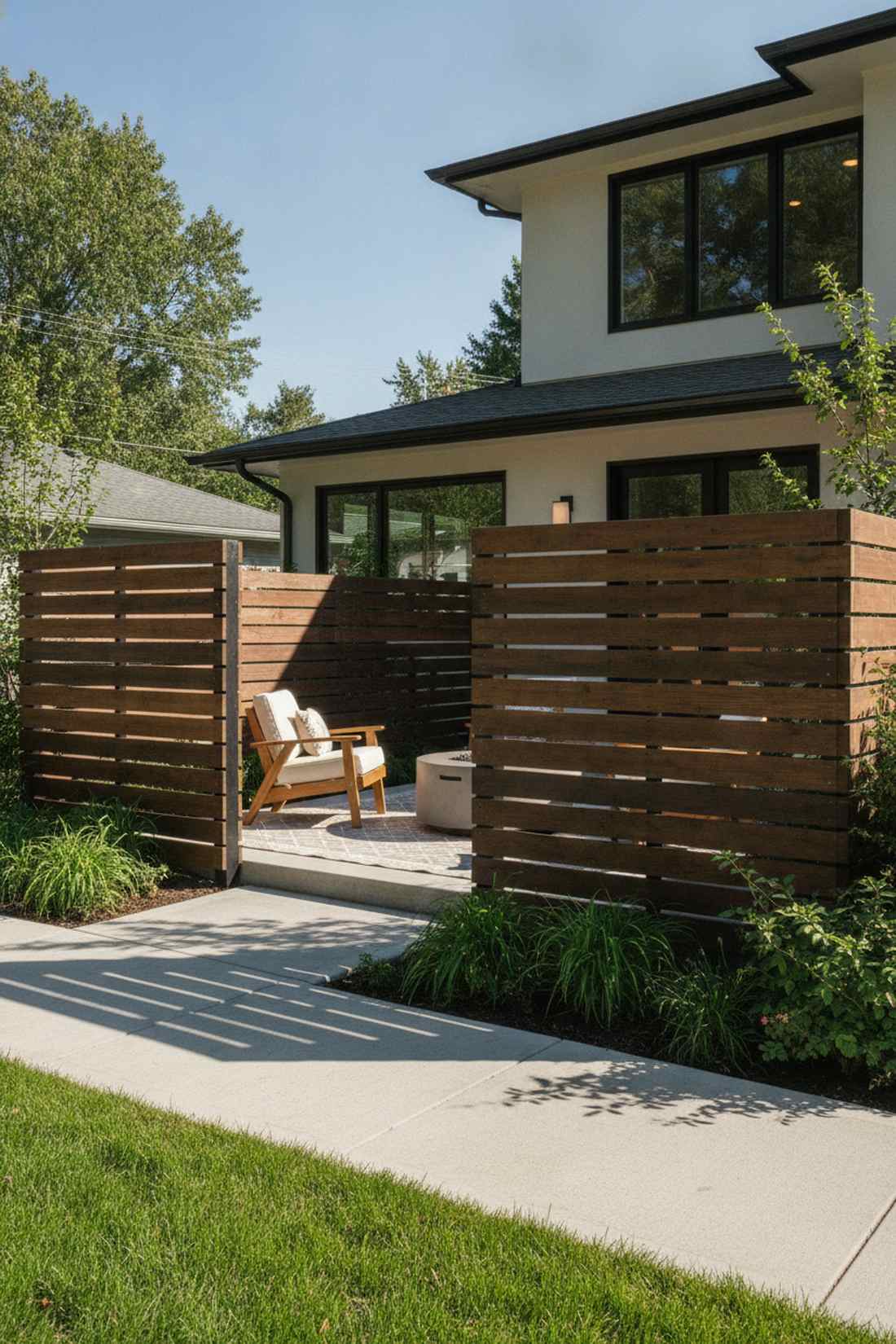 horizontal slat fence screen